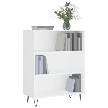 vidaXL Βιβλιοθήκη Λευκή 69,5x32,5x90cm από Επεξεργασμένο Ξύλο 1 τεμ.