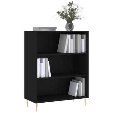 vidaXL Βιβλιοθήκη Μαύρη 69,5x32,5x90cm από Επεξεργασμένο Ξύλο 1 τεμ.
