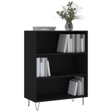 vidaXL Βιβλιοθήκη Μαύρη 69,5x32,5x90cm από Επεξεργασμένο Ξύλο 1 τεμ.