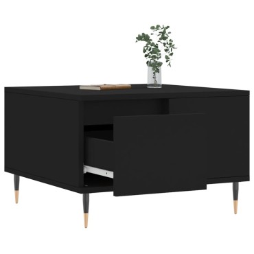 vidaXL Τραπεζάκι Σαλονιού Μαύρο 55x55x36,5cm από Επεξεργασμένο Ξύλο 1 τεμ.