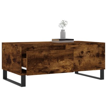 vidaXL Τραπεζάκι Σαλονιού Καπνιστή Δρυς 90x50x36,5cm Επεξεργ. Ξύλο 1 τεμ.