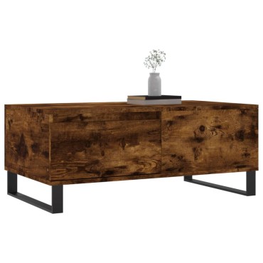 vidaXL Τραπεζάκι Σαλονιού Καπνιστή Δρυς 90x50x36,5cm Επεξεργ. Ξύλο 1 τεμ.