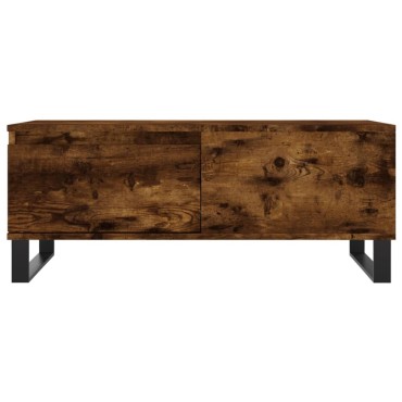 vidaXL Τραπεζάκι Σαλονιού Καπνιστή Δρυς 90x50x36,5cm Επεξεργ. Ξύλο 1 τεμ.