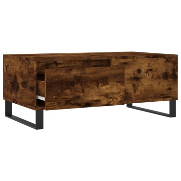 vidaXL Τραπεζάκι Σαλονιού Καπνιστή Δρυς 90x50x36,5cm Επεξεργ. Ξύλο 1 τεμ.