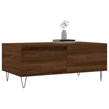 vidaXL Τραπεζάκι Σαλονιού Καφέ Δρυς 90x50x36,5cm Επεξεργασμ. Ξύλο 1 τεμ.