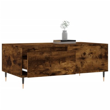 vidaXL Τραπεζάκι Σαλονιού Καπνιστή Δρυς 90x50x36,5cm Επεξεργ. Ξύλο 1 τεμ.