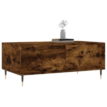 vidaXL Τραπεζάκι Σαλονιού Καπνιστή Δρυς 90x50x36,5cm Επεξεργ. Ξύλο 1 τεμ.
