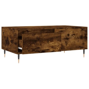 vidaXL Τραπεζάκι Σαλονιού Καπνιστή Δρυς 90x50x36,5cm Επεξεργ. Ξύλο 1 τεμ.