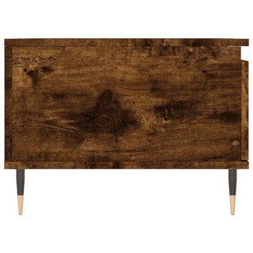 vidaXL Τραπεζάκι Σαλονιού Καπνιστή Δρυς 90x50x36,5cm Επεξεργ. Ξύλο 1 τεμ.