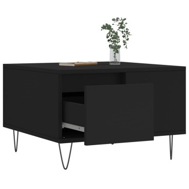 vidaXL Τραπεζάκι Σαλονιού Μαύρο 55x55x36,5cm από Επεξεργασμένο Ξύλο 1 τεμ.