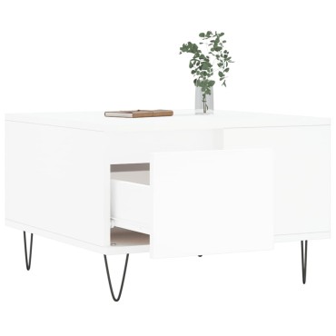 vidaXL Τραπεζάκι Σαλονιού Λευκό 55x55x36,5cm από Επεξεργασμένο Ξύλο 1 τεμ.