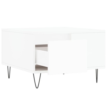 vidaXL Τραπεζάκι Σαλονιού Λευκό 55x55x36,5cm από Επεξεργασμένο Ξύλο 1 τεμ.