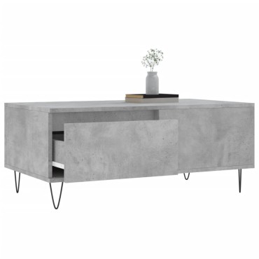 vidaXL Τραπεζάκι Σαλονιού Γκρι Σκυροδ. 90x50x36,5cm Επεξεργ. Ξύλο 1 τεμ.