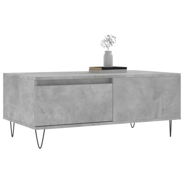 vidaXL Τραπεζάκι Σαλονιού Γκρι Σκυροδ. 90x50x36,5cm Επεξεργ. Ξύλο 1 τεμ.