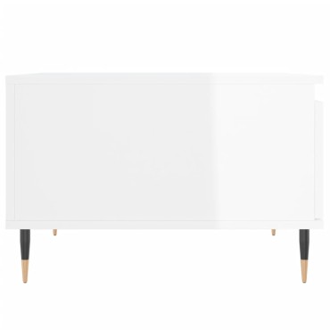 vidaXL Τραπεζάκι Σαλονιού Γυαλ. Λευκό 55x55x36,5cm Επεξεργ. Ξύλο 1 τεμ.