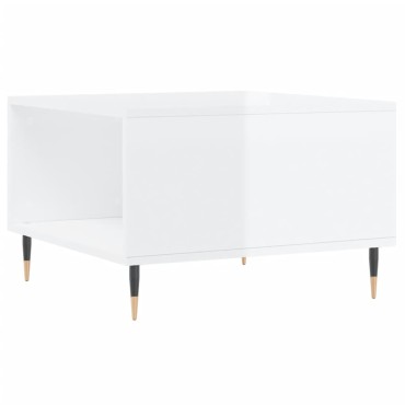 vidaXL Τραπεζάκι Σαλονιού Γυαλ. Λευκό 55x55x36,5cm Επεξεργ. Ξύλο 1 τεμ.
