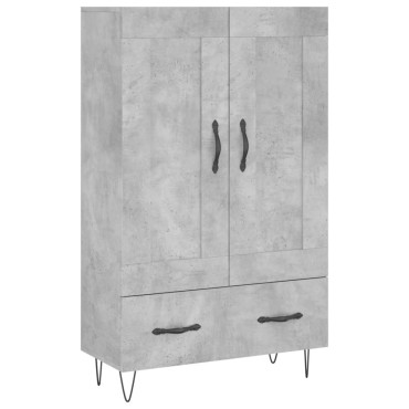 vidaXL Ντουλάπα Γκρι Σκυροδέματος 69,5x31x115cm Επεξεργ. Ξύλο 1 τεμ.