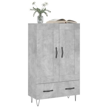 vidaXL Ντουλάπα Γκρι Σκυροδέματος 69,5x31x115cm Επεξεργ. Ξύλο 1 τεμ.