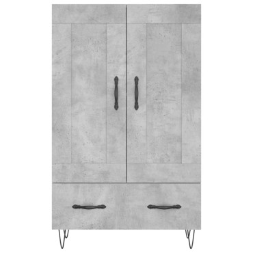 vidaXL Ντουλάπα Γκρι Σκυροδέματος 69,5x31x115cm Επεξεργ. Ξύλο 1 τεμ.
