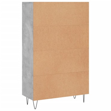 vidaXL Ντουλάπα Γκρι Σκυροδέματος 69,5x31x115cm Επεξεργ. Ξύλο 1 τεμ.