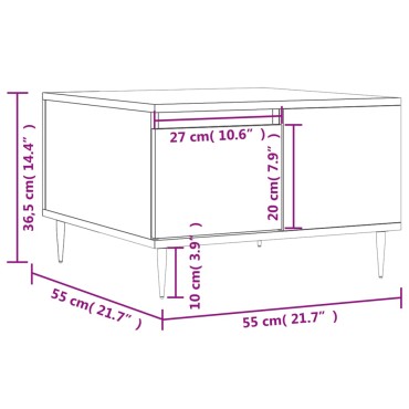vidaXL Τραπεζάκι Σαλονιού Γκρι Sonoma 55x55x36,5cm Επεξεργασμένο Ξύλο 1 τεμ.