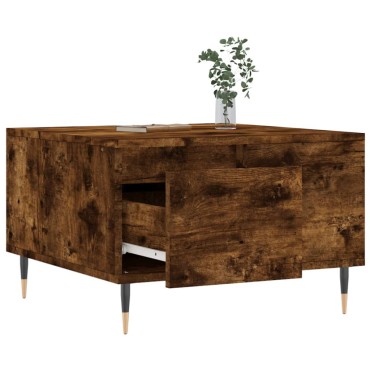 vidaXL Τραπεζάκι Σαλονιού Καπνιστή Δρυς 55x55x36,5cm Επεξεργασμ. Ξύλο 1 τεμ.