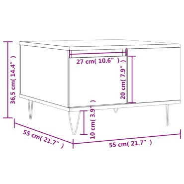 vidaXL Τραπεζάκι Σαλονιού Sonoma Δρυς 55x55x36,5cm Επεξεργασμένο Ξύλο 1 τεμ.