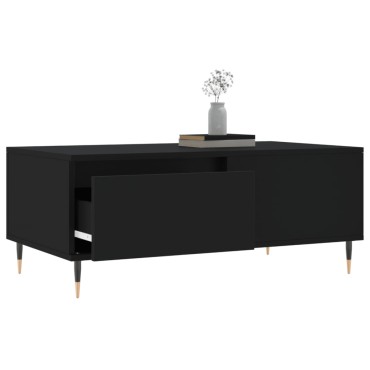 vidaXL Τραπεζάκι Σαλονιού Μαύρο 90x50x36,5cm Επεξεργασμ. Ξύλο 1 τεμ.