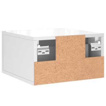 vidaXL Κομοδίνο Επιτοίχιο Γυαλιστερό Λευκό 35x35x20cm 1 τεμ.