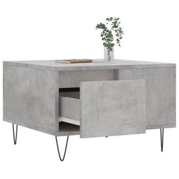 vidaXL Τραπεζάκι Σαλονιού Γκρι Σκυρ. 55x55x36,5cm Επεξεργ. Ξύλο 1 τεμ.