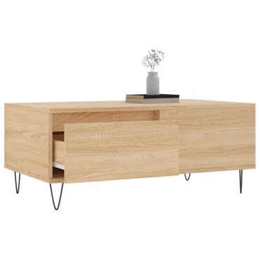 vidaXL Τραπεζάκι Σαλονιού Sonoma Δρυς 90x50x36,5cm Επεξεργασμ. Ξύλο 1 τεμ.
