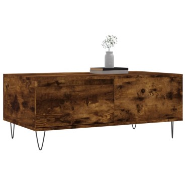 vidaXL Τραπεζάκι Σαλονιού Καπνιστή Δρυς 90x50x36,5cm Επεξεργ. Ξύλο 1 τεμ.