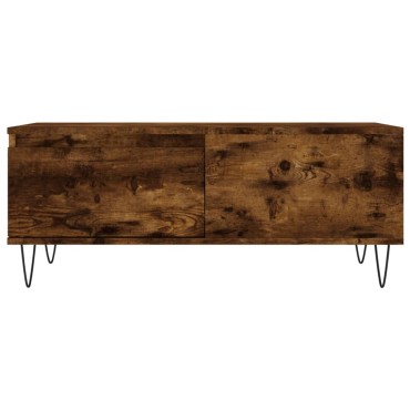 vidaXL Τραπεζάκι Σαλονιού Καπνιστή Δρυς 90x50x36,5cm Επεξεργ. Ξύλο 1 τεμ.