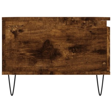 vidaXL Τραπεζάκι Σαλονιού Καπνιστή Δρυς 90x50x36,5cm Επεξεργ. Ξύλο 1 τεμ.