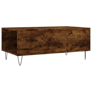 vidaXL Τραπεζάκι Σαλονιού Καπνιστή Δρυς 90x50x36,5cm Επεξεργ. Ξύλο 1 τεμ.