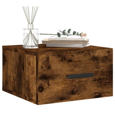 vidaXL Κομοδίνο Επιτοίχιο Καπνιστή Δρυς 35x35x20cm 1 τεμ.