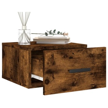 vidaXL Κομοδίνο Επιτοίχιο Καπνιστή Δρυς 35x35x20cm 1 τεμ.