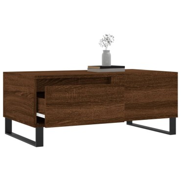 vidaXL Τραπεζάκι Σαλονιού Καφέ Δρυς 90x50x36,5cm Επεξεργασμ. Ξύλο 1 τεμ.