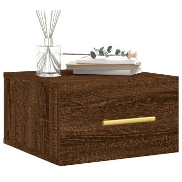 vidaXL Κομοδίνο Επιτοίχιο Καφέ Δρυς 35x35x20cm 1 τεμ.