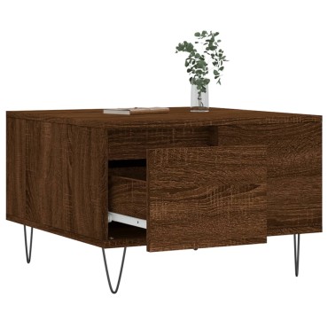 vidaXL Τραπεζάκι Σαλονιού Καφέ Δρυς 55x55x36,5cm Επεξεργασμένο Ξύλο 1 τεμ.
