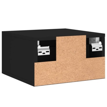 vidaXL Κομοδίνο Επιτοίχιο Μαύρα 35x35x20cm 1 τεμ.