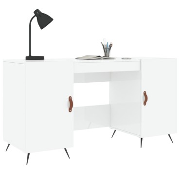 vidaXL Γραφείο Γυαλιστερό Λευκό 140x50x75cm Επεξεργασμένο Ξύλο 1 τεμ.