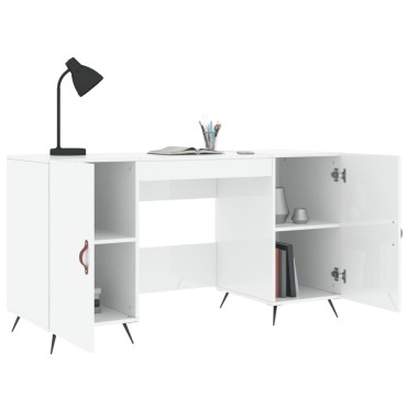 vidaXL Γραφείο Γυαλιστερό Λευκό 140x50x75cm Επεξεργασμένο Ξύλο 1 τεμ.