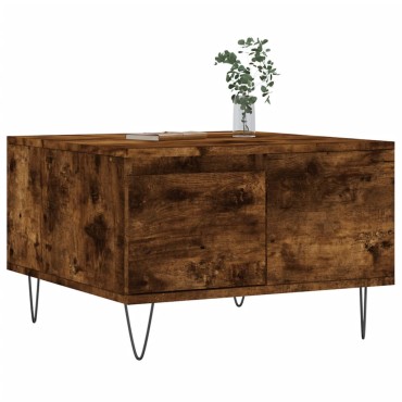 vidaXL Τραπεζάκι Σαλονιού Καπνιστή Δρυς 55x55x36,5cm Επεξεργασμ. Ξύλο 1 τεμ.