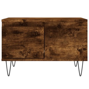 vidaXL Τραπεζάκι Σαλονιού Καπνιστή Δρυς 55x55x36,5cm Επεξεργασμ. Ξύλο 1 τεμ.