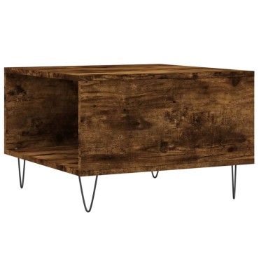 vidaXL Τραπεζάκι Σαλονιού Καπνιστή Δρυς 55x55x36,5cm Επεξεργασμ. Ξύλο 1 τεμ.