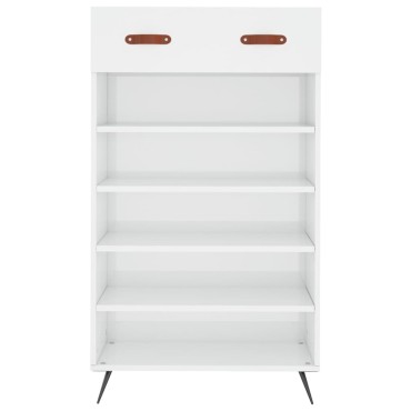 vidaXL Παπουτσοθήκη Γυαλιστερό Λευκό 60x35x105cm Επεξεργασμένο Ξύλο