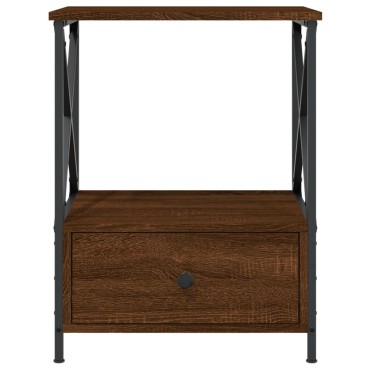 vidaXL Κομοδίνο Καφέ Δρυς 50x41x65cm από Επεξεργασμένο Ξύλο 1 τεμ.