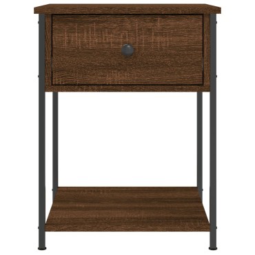 vidaXL Κομοδίνα 2 τεμ. Καφέ Δρυς 44x45x58cm από Επεξεργασμένο Ξύλο
