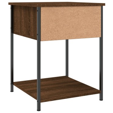 vidaXL Κομοδίνα 2 τεμ. Καφέ Δρυς 44x45x58cm από Επεξεργασμένο Ξύλο